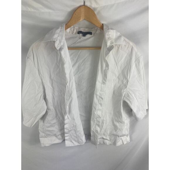 Elliott Lauren White Short Sleeve Button Up Shirt Womans Size 12 - Picture 1 of 3